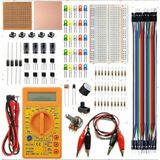 Breadboard Elektronik Devre Eğitim Seti + DT830D Dijital Multimetre, 108 Parça - Çok Renkli - Standart