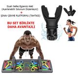 Breath Maximizer EBH SHOP Şınav Çekme Tahtası Push Up Standı ve Nefes Egzersiz Koşu Aleti Seviye Ayarlanabilir Solunum Düzenleyici Evde Fitness Spor Aleti Seti