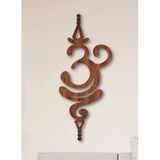 Breathe, Om (Aum) ve Unalome Ceviz Doğal Ahşap Kaplama Duvar Dekoru, Zen ve Yoga Spiritüel Duvar Sanatı, 70 cm (Yükseklik)