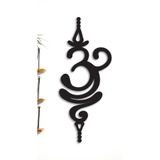 Breathe, Om (Aum) ve Unalome Doğal Ahşap Kaplama Siyah Duvar Dekoru, Zen ve Yoga Spiritüel Duvar Sanatı, 30 cm (Yükseklik)