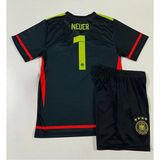 Breathless Almanya Euro 2024 Manuel Neuer Kaleci Çocuk Forması 2'li Set - 12 - 13 Yaş - Siyah