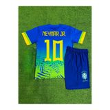 BREATHLESS Brezilya 2024/25 Yeni Sezon Neymar Jr Çocuk Konsept Forması (Maviyeşil)