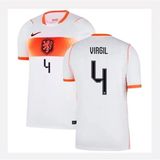 Breathless Hollanda 2026 Dünya Kupası Virgil Van Dijk Deplasman Forması (Beyaz) - 2XL
