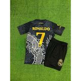 Breathless Real Madridd Yeni Sezon Dragon Desenli Cristiano Ronaldo Çocuk Forması (Black) - Siyah - 10 - 11 Yaş