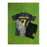 BREATHLESS Real Madridd Yeni Sezon Dragon Desenli Cristiano Ronaldo Çocuk forması (BLACK)