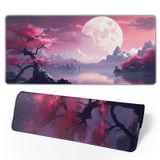 Brecoy Suluboya Kiraz Çiçeği Büyük Oyun Fare Altlığı, Japon Mouse Pad 80 x 30 cm Mat Masa Pedi, Büyük Masa Matı, Masa Ev Ofis için Kaymaz Tabanlı ve Dikişli Kenarlı Genişletilmiş Klavye Mousepad