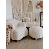 Breda Home Concept Teddy Ahşap Ayaklı Çocuk Bebek Koltuğu Sandalyesi ve Pufu - Beyaz - Krem