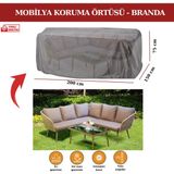 Breen Bahçe Mobilya Koruma Örtüsü Branda 200X150X75 cm - Santimetre, Su Geçirmez, Güneşten Korur - 200 x 75 - Gri