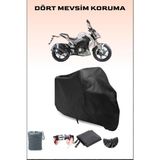 Breen Benelli 125-S Uyumlu Siyah Motorsiklet Branda, Motor Örtüsü - Siyah, Arka Çanta ve Kilit Uyumsuz