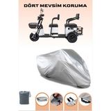 Breen Çift Koltuklu 3 Kişilikli 3 Tekerlekli Elektrik Motosiklet Brandası Su Geçirmez Lastikli - 3 Kişilik-Çift Koltuklu