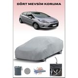 Breen Ford Fiesta 6 ile Uyumlu Oto Branda, Araba Brandası, Su ve Güneş Geçirmez Araba Çadırı - Gri