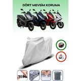 Breen Gri, Arka Çanta Uyumlu Honda Pcx Modellere Uyumlu Motor Brandası Motosiklet Örtüsü, 4 Mevsim Koruma, Su Geçirmez, Dayanıklı Kumaş