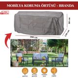 Breen Gri Bahçe Mobilya Koruma Örtüsü Branda 200X150X80 cm - Santimetre, Su Geçirmez, Güneşten Korur - 200 x 150
