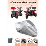 Breen Gri E-mon Capri Elektrikli 3 Tekerlekli Motosiklet Brandası Lastikli Bağlantı Tokalı