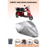 Breen Gri Volta Vm4+ 1500W Çift Kişilik Elektrikli Moped 3 Tekerlekli Motosiklet Brandası, 4 Mevsim Koruma, Su Geçirmez, Dayanıklı Kumaş