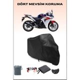 Breen Honda Cbr 250 R Uyumlu Siyah Motorsiklet Branda, Motor Örtüsü - Siyah, Arka Çanta ve Kilit Uyumsuz