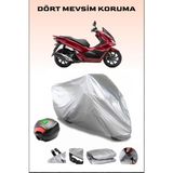 Breen Honda PCX125 Arka Çanta Uyumlu Motosiklet Branda Su Geçirmez Dayanıklı Kumaş - Gri, Arka Çanta Uyumlu