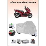 Breen Honda Pcx125 Için Arka Çanta Ve Kilit Uyumlu Gri Motosiklet Branda, Güvenli - Gri, Arka Çanta ve Kilit Uyumlu