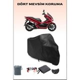 Breen Honda PCX125 Uyumlu Siyah Motorsiklet Branda, Motor Örtüsü - Siyah, Arka Çanta ve Kilit Uyumsuz