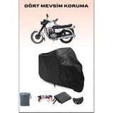 Breen Jawa 350 Twin Sport Uyumlu Siyah Motorsiklet Branda, Motor Örtüsü