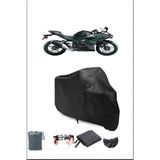 Breen Kawasaki Ninja 500 Uyumlu Siyah Motorsiklet Branda, Motor Örtüsü