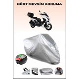 Breen Kuba Chia 125 Arka Çanta Uyumlu Motosiklet Branda Su Geçirmez Dayanıklı Kumaş - Gri, Arka Çanta Uyumlu