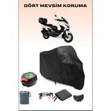 Breen Kuba Chia 125 Arka Çanta Uyumlu Siyah Motosiklet Branda Su Geçirmez Dayanıklı Kumaş - Siyah, Arka Çanta Uyumlu