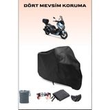 Breen Rks Grace 202 Pro Uyumlu Siyah Motorsiklet Branda, Motor Örtüsü - Siyah, Arka Çanta ve Kilit Uyumsuz