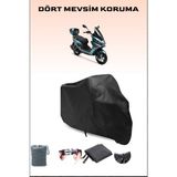 Breen Rks Newlight 125 Pro Uyumlu Siyah Motorsiklet Branda, Motor Örtüsü - Siyah, Arka Çanta ve Kilit Uyumsuz