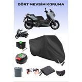 Breen Siyah Arka Çanta Kilit Uyumlu Yamaha XMAX 250 Tech Max Motor Branda