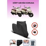 Breen Siyah, Arka Çanta ve Kilit Uyumsuz Arora Cappucino Modellere Uyumlu Motor Örtüsü Motosiklet Brandası, 4 Mevsim Koruma, Su Geçirmez, Dayanıklı Kumaş