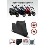 Breen Siyah, Arka Çanta ve Kilit Uyumsuz Honda Pcx Modellere Uyumlu Motor Örtüsü Motosiklet Brandası, 4 Mevsim Koruma, Su Geçirmez, Dayanıklı Kumaş