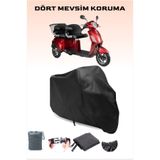 Breen Siyah Volta Vm4+ 1500w Çift Kişilik Elektrikli Moped 3 Tekerlekli Motosiklet Brandası