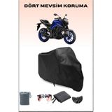 Breen Yamaha Mt-25 Abs Uyumlu Siyah Motorsiklet Branda, Motor Örtüsü - Siyah, Arka Çanta ve Kilit Uyumsuz