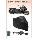 Breen Yamaha X-Max 250 Tech Max Uyumlu Siyah Motorsiklet Branda, Motor Örtüsü - Siyah, Arka Çanta ve Kilit Uyumsuz