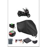 Breen Yamaha X-Max 300 Tech Max Için Arka Çanta ve Kilit Uyumlu Siyah Motosiklet Branda, Güvenli
