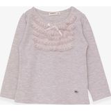 Breeze Bej 3-8 Yaş Uzun Kollu Güpürlü Fiyonklu Kız Çocuk T-shirt