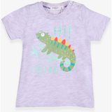 Breeze Bukalemun Baskılı Bej Melanj Erkek Bebek T-shirt