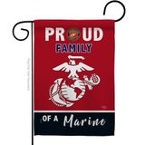 Breeze Decor Gururlu Aile Bahçe Bayrağı Silahlı Kuvvetler Deniz Piyadeleri USMC Semper Fi Birleşik Devletler Amerikan Askeri Emekli Resmi Ev Afişi Küçük Avlu Hediyesi Çift Taraflı, Kırmızı/Siyah