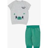Breeze Erkek Bebek Ayıcık Detaylı Eşofman Takımı - Gri - 18 - 24 Ay