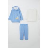 Breeze Erkek Bebek Bodyli 3 Lü Takım Patinin Araba Macerası 4 Ay-1 Yaş, Mavi