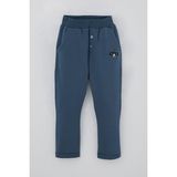 Breeze Erkek Bebek Eşofman Altı Ayıcık Armalı Düğme Aksesuarlı 9 Ay-3 Yaş, Indigo - 1,5 Yaş - İndigo
