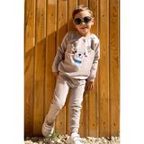 Breeze Erkek Bebek Eşofman Takım Mutlu Köpekçik Nakışlı 9 Ay-3 Yaş, Vizon - 1,5 Yaş