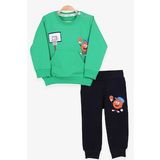 Breeze Erkek Bebek Eşofman Takımı Baskılı 9 Ay-3 Yaş, Yeşil