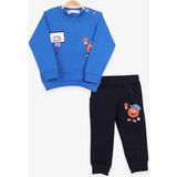 Breeze Erkek Bebek Eşofman Takımı Baskılı Saks Mavisi (9 Ay-3 Yaş) - 1 Yaş