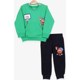Breeze Erkek Bebek Eşofman Takımı Baskılı Yeşil (9 Ay-3 Yaş) - 1 Yaş
