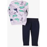 Breeze Erkek Bebek Eşofman Takımı Dinozor Baskılı Gri (9 Ay-1.5 Yaş) - 3 Yaş