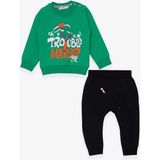 Breeze Erkek Bebek Eşofman Takımı Sapan Baskılı Yeşil (9 Ay-3 Yaş) - 1 Yaş