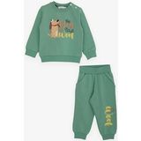 Breeze Erkek Bebek Eşofman Takımı Şaşkın Köpekcik Baskılı 9 Ay-3 Yaş, Mint Yeşili