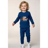 Breeze Erkek Bebek Eşofman Takımı Sevimli Köpekçik Nakışlı 9 Ay-3 Yaş, Indigo - İndigo